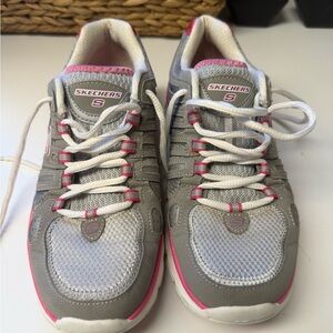 Skechers Women's Gray and Pink Athletic Sneakers